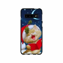 Husa personalizata tip carcasa HQPrint pentru Samsung Galaxy S10 Plus, model Christmas Cat, multicolor, S1D1M0048