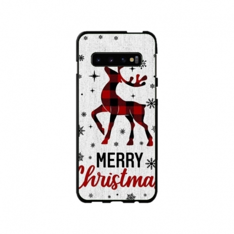 Husa personalizata tip carcasa HQPrint pentru Samsung Galaxy S10 Plus, model Merry Christmas Reindeer 1, multicolor, S1D1M0049
