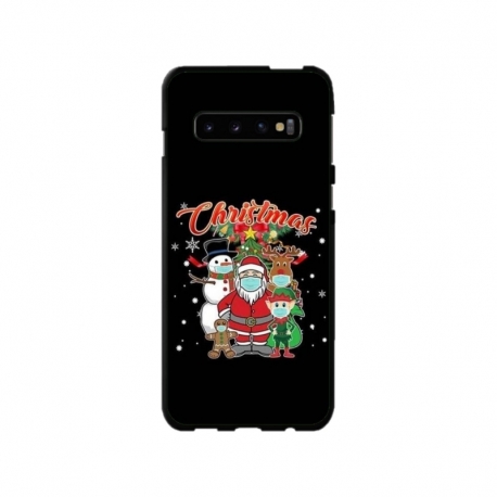 Husa personalizata tip carcasa HQPrint pentru Samsung Galaxy S10 Plus, model Covid Christmas, multicolor, S1D1M0054