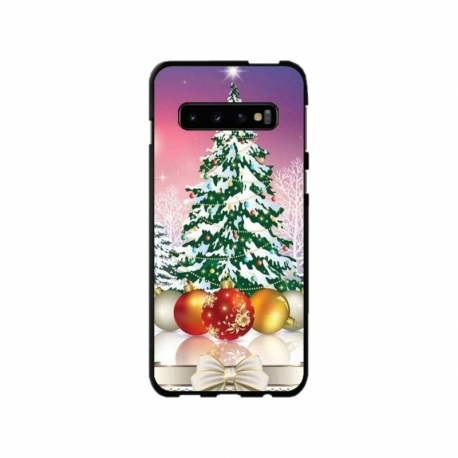 Husa personalizata tip carcasa HQPrint pentru Samsung Galaxy S10 Plus, model Christmas Tree 1, multicolor, S1D1M0057