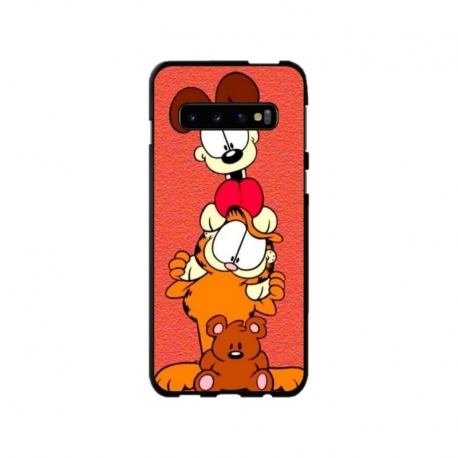 Husa personalizata tip carcasa HQPrint pentru Samsung Galaxy S10 Plus, model Garfield, multicolor, S1D1M0085