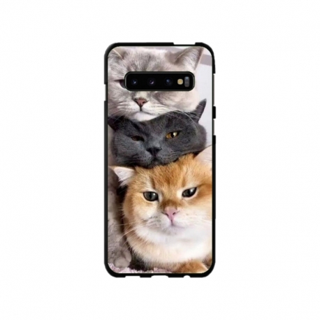 Husa personalizata tip carcasa HQPrint pentru Samsung Galaxy S10 Plus, model Cats, multicolor, S1D1M0116