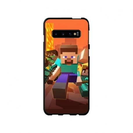 Husa personalizata tip carcasa HQPrint pentru Samsung Galaxy S10 Plus, model Minecraft 1, multicolor, S1D1M0125