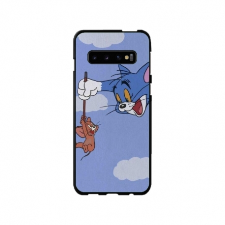 Husa personalizata tip carcasa HQPrint pentru Samsung Galaxy S10 Plus, model Tom and Jerry 1, multicolor, S1D1M0203