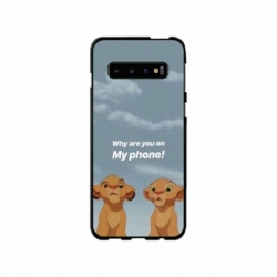 Husa personalizata tip carcasa HQPrint pentru Samsung Galaxy S10 Plus, model Why are you on my phone, multicolor, S1D1M0220
