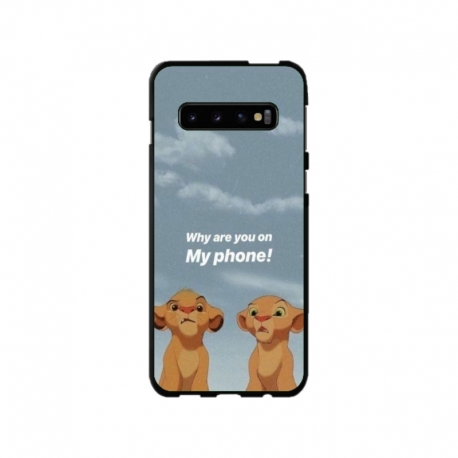Husa personalizata tip carcasa HQPrint pentru Samsung Galaxy S10 Plus, model Why are you on my phone, multicolor, S1D1M0220
