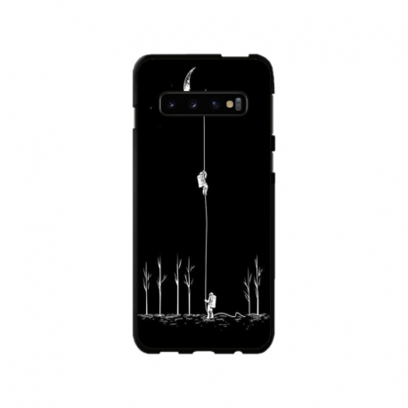 Husa personalizata tip carcasa HQPrint pentru Samsung Galaxy S10, model Climbing to the Moon, multicolor, S1D1M0233