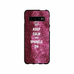 Husa personalizata tip carcasa HQPrint pentru Samsung Galaxy S10 Plus, model Keep Calm and Sparkle On, multicolor, S1D1M0252