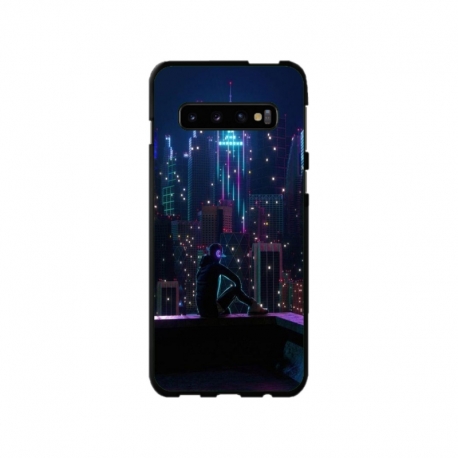 Husa personalizata tip carcasa HQPrint pentru Samsung Galaxy S10, model Neon City, multicolor, S1D1M0260