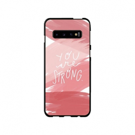 Husa personalizata tip carcasa HQPrint pentru Samsung Galaxy S10 Plus, model You are Strong, multicolor, S1D1M0275