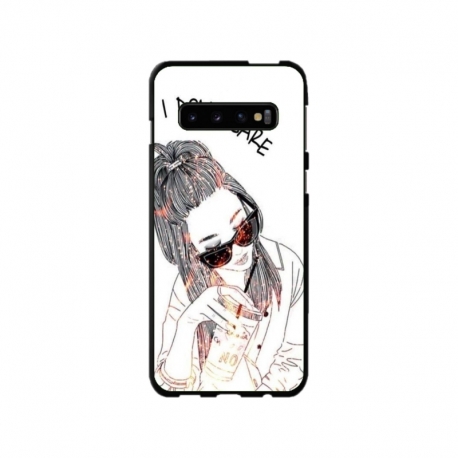 Husa personalizata tip carcasa HQPrint pentru Samsung Galaxy S10 Plus, model I dont care, multicolor, S1D1M0320