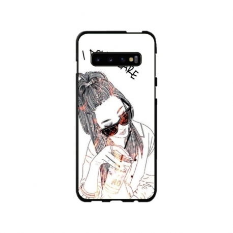 Husa personalizata tip carcasa HQPrint pentru Samsung Galaxy S10, model I dont care, multicolor, S1D1M0320