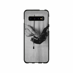 Husa personalizata tip carcasa HQPrint pentru Samsung Galaxy S10, model Black Paint, multicolor, S1D1M0336