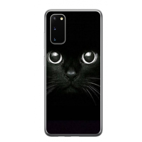 Husa personalizata tip carcasa HQPrint pentru Samsung Galaxy S20 FE, model Black Cat 1, multicolor, S1D1M0015
