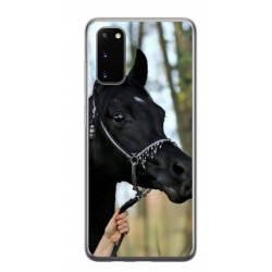 Husa personalizata tip carcasa HQPrint pentru Samsung Galaxy S20 FE, model Black Horse, multicolor, S1D1M0019