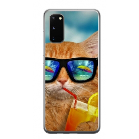 Husa personalizata tip carcasa HQPrint pentru Samsung Galaxy S20 FE, model Cool Cat, multicolor, S1D1M0031