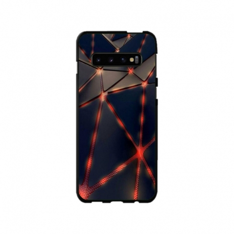 Husa personalizata tip carcasa HQPrint pentru Samsung Galaxy S10, model Lava Triangles, multicolor, S1D1M0367