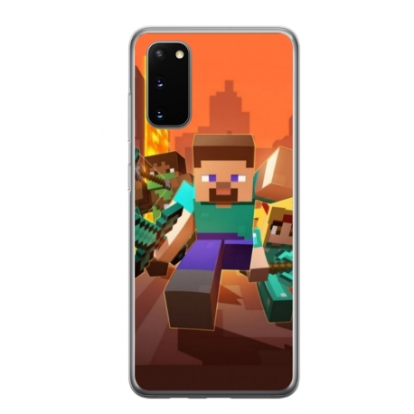 Husa personalizata tip carcasa HQPrint pentru Samsung Galaxy S20 FE, model Minecraft 1, multicolor, S1D1M0125