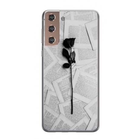 Husa personalizata tip carcasa HQPrint pentru Samsung Galaxy S21 FE, model Black Rose, multicolor, S1D1M0021