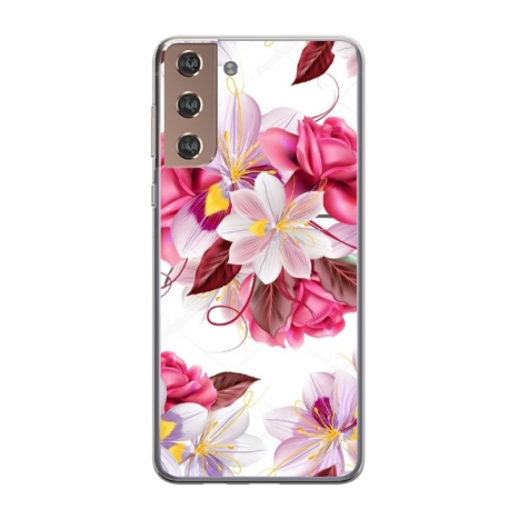 Husa personalizata tip carcasa HQPrint pentru Samsung Galaxy S21 FE, model Flowers 4, multicolor, S1D1M0040