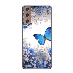 Husa personalizata tip carcasa HQPrint pentru Samsung Galaxy S21 FE, model Butterfly 4, multicolor, S1D1M0041