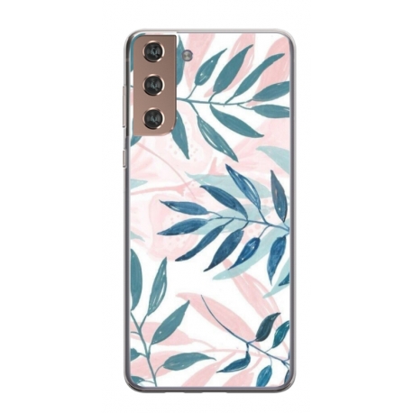 Husa personalizata tip carcasa HQPrint pentru Samsung Galaxy S21 FE, model Leaf Design 1, multicolor, S1D1M0044