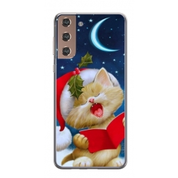 Husa personalizata tip carcasa HQPrint pentru Samsung Galaxy S21 FE, model Christmas Cat, multicolor, S1D1M0048