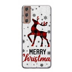 Husa personalizata tip carcasa HQPrint pentru Samsung Galaxy S21 FE, model Merry Christmas Reindeer 1, multicolor, S1D1M0049