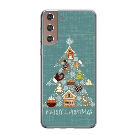 Husa personalizata tip carcasa HQPrint pentru Samsung Galaxy S21 FE, model Merry Christmas 1, multicolor, S1D1M0056