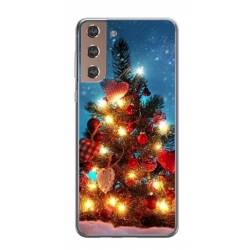 Husa personalizata tip carcasa HQPrint pentru Samsung Galaxy S21 FE, model Christmas Tree 2, multicolor, S1D1M0058