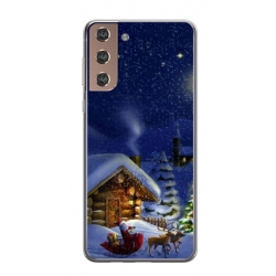Husa personalizata tip carcasa HQPrint pentru Samsung Galaxy S21 FE, model Christmas Cottage, multicolor, S1D1M0059