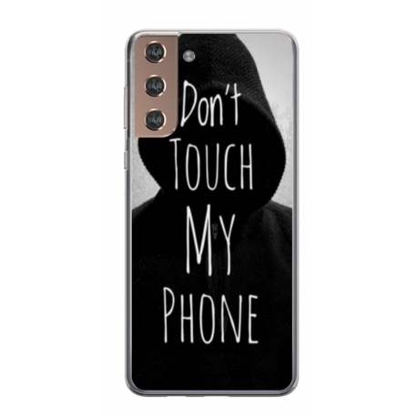 Husa personalizata tip carcasa HQPrint pentru Samsung Galaxy S21 FE, model Dont touch my phone 2, multicolor, S1D1M0065