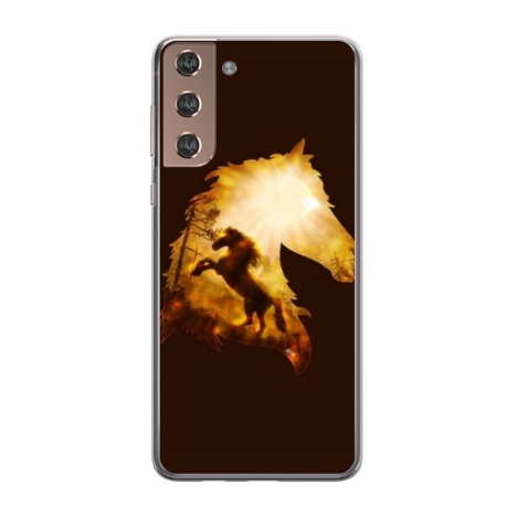Husa personalizata tip carcasa HQPrint pentru Samsung Galaxy S21 FE, model Horse 1, multicolor, S1D1M0098