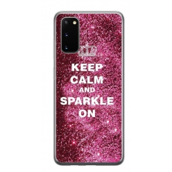 Husa personalizata tip carcasa HQPrint pentru Samsung Galaxy S20 FE, model Keep Calm and Sparkle On, multicolor, S1D1M0252