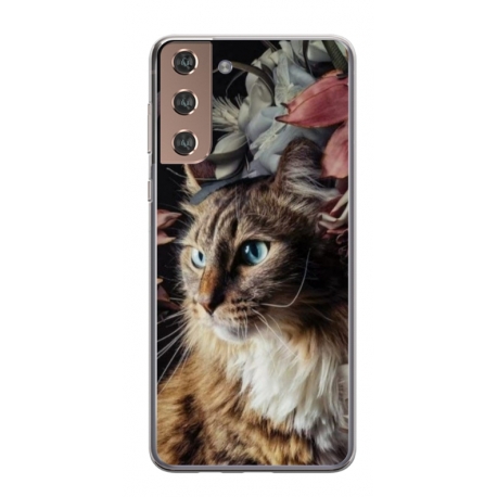 Husa personalizata tip carcasa HQPrint pentru Samsung Galaxy S21, model Cat 1, multicolor, S1D1M0143