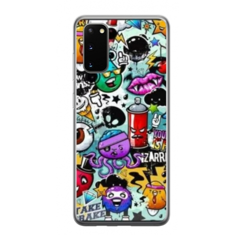 Husa personalizata tip carcasa HQPrint pentru Samsung Galaxy S20, model Grafitti, multicolor, S1D1M0289
