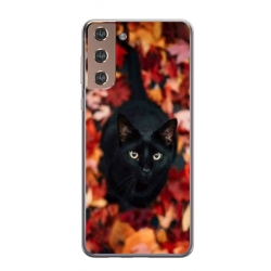 Husa personalizata tip carcasa HQPrint pentru Samsung Galaxy S21 Plus, model Black Cat 3, multicolor, S1D1M0017