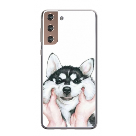 Husa personalizata tip carcasa HQPrint pentru Samsung Galaxy S21 Plus, model Fluffy Dog, multicolor, S1D1M0033