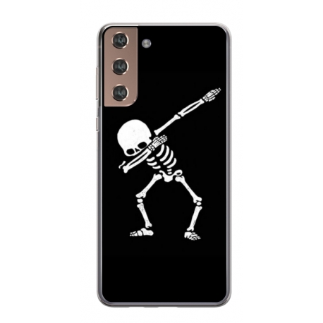 Husa personalizata tip carcasa HQPrint pentru Samsung Galaxy S21 Plus, model Dab Skeleton, multicolor, S1D1M0034