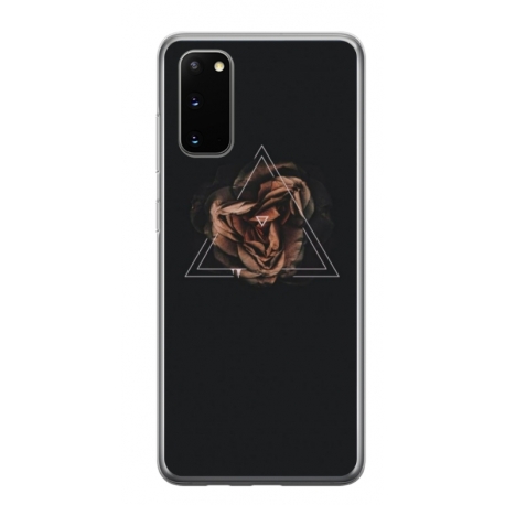 Husa personalizata tip carcasa HQPrint pentru Samsung Galaxy S20, model Triangle Rose, multicolor, S1D1M0316