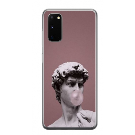 Husa personalizata tip carcasa HQPrint pentru Samsung Galaxy S20, model Bubble Gum Statue, multicolor, S1D1M0317