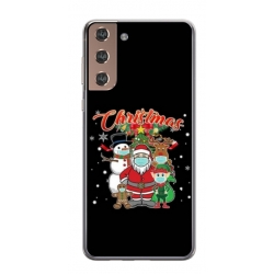 Husa personalizata tip carcasa HQPrint pentru Samsung Galaxy S21 Plus, model Covid Christmas, multicolor, S1D1M0054