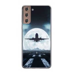 Husa personalizata tip carcasa HQPrint pentru Samsung Galaxy S21 Plus, model Moon Landing, multicolor, S1D1M0077