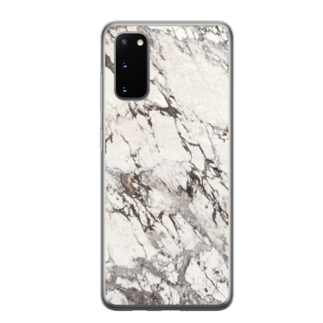 Husa personalizata tip carcasa HQPrint pentru Samsung Galaxy S20, model White Marble, multicolor, S1D1M0325