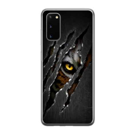 Husa personalizata tip carcasa HQPrint pentru Samsung Galaxy S20, model Hidden Tiger, multicolor, S1D1M0332
