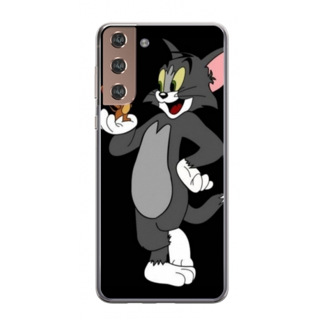 Husa personalizata tip carcasa HQPrint pentru Samsung Galaxy S21, model Tom and Jerry 2, multicolor, S1D1M0204