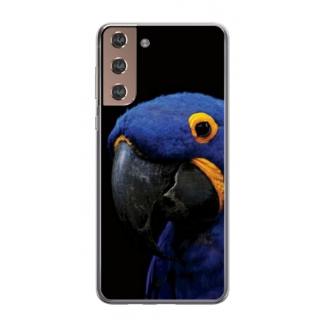 Husa personalizata tip carcasa HQPrint pentru Samsung Galaxy S21 Plus, model Blue Parrot, multicolor, S1D1M0145