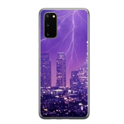 Husa personalizata tip carcasa HQPrint pentru Samsung Galaxy S20 FE, model Purple Lightning, multicolor, S1D1M0354