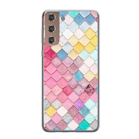 Husa personalizata tip carcasa HQPrint pentru Samsung Galaxy S21, model Color Scales, multicolor, S1D1M0258