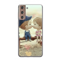 Husa personalizata tip carcasa HQPrint pentru Samsung Galaxy S21, model Kiss, multicolor, S1D1M0259